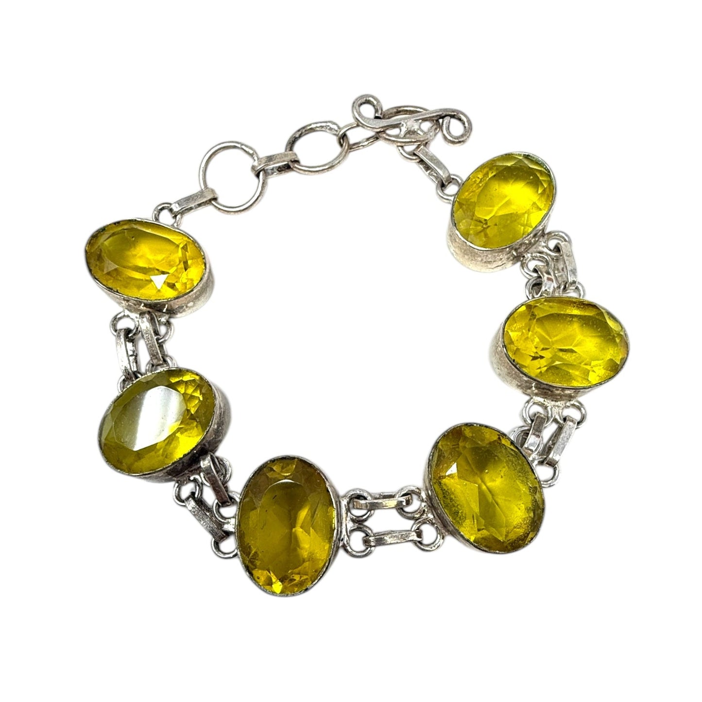 Lemon Topaz & Sterling Silver Bracelet By Unbranded