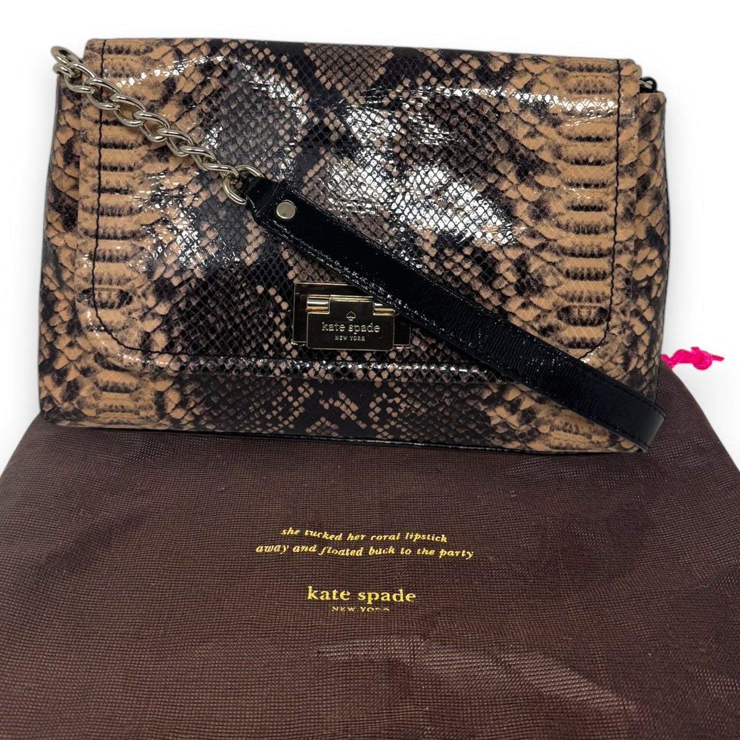 Millennium Park Snakeskin Handbag Designer By Kate Spade, Size: Medium