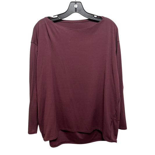 Athletic Top Long Sleeve Collar By Lululemon In Maroon, Size: L