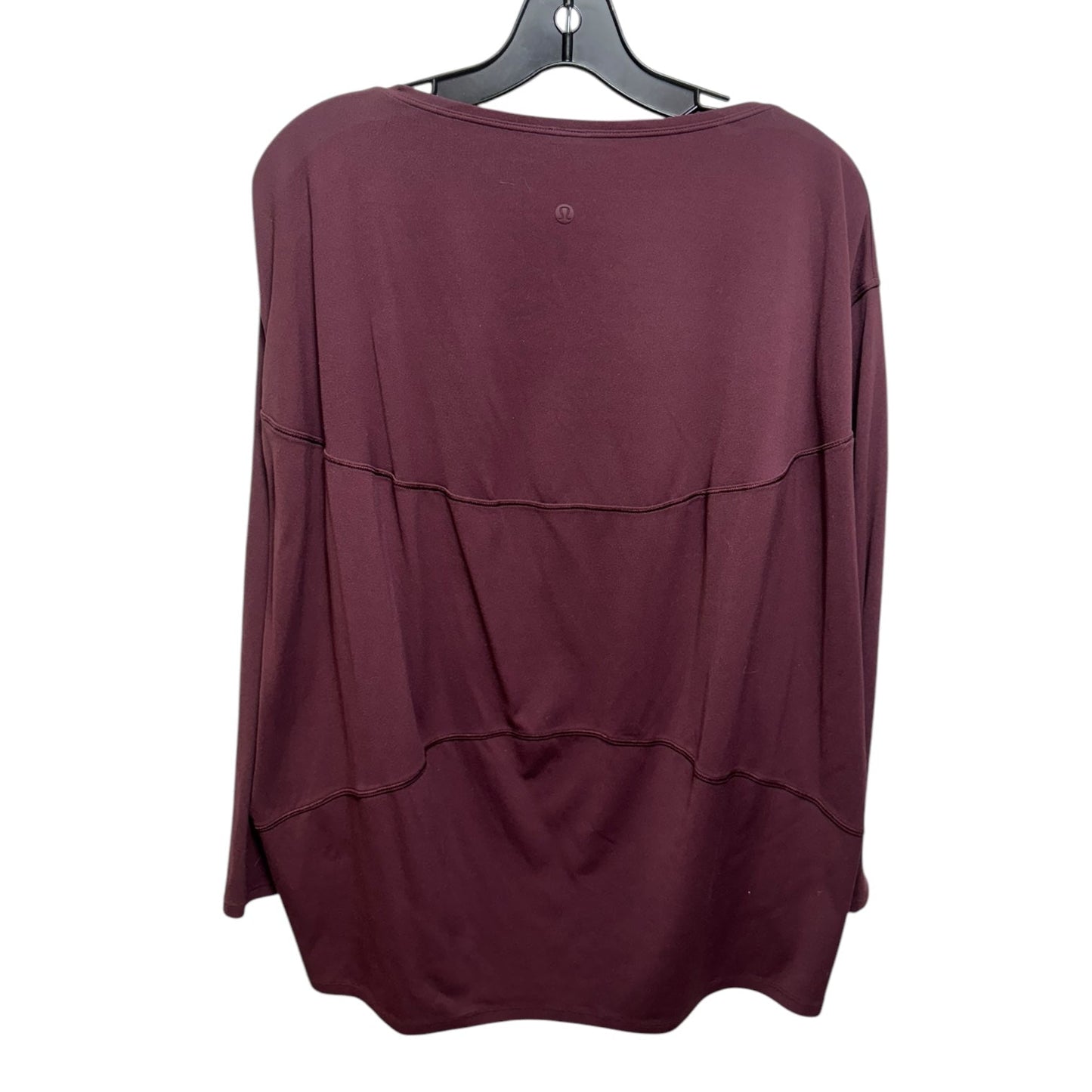 Athletic Top Long Sleeve Collar By Lululemon In Maroon, Size: L