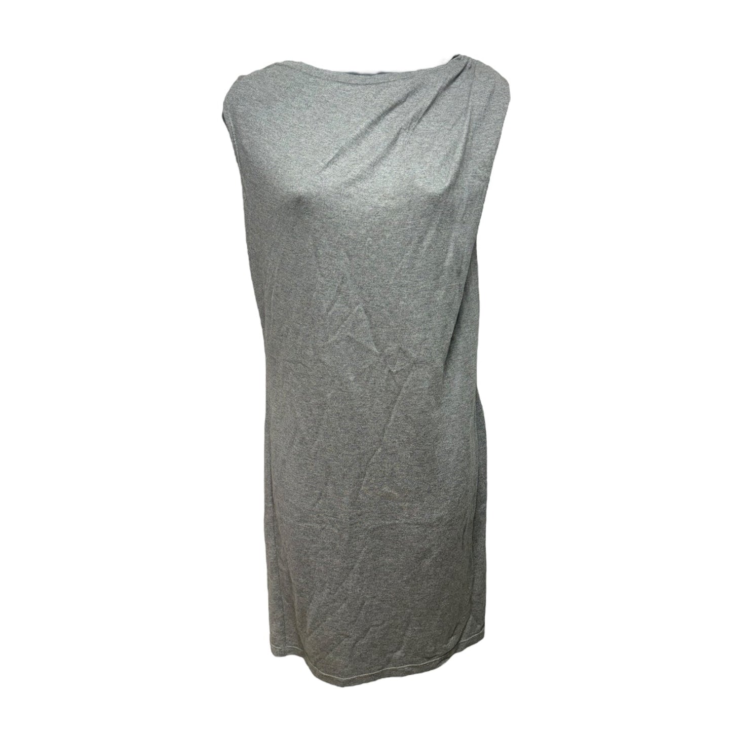 Asymmetrical Silk Knit Shift Dress Designer By All Saints In Grey, Size: 4