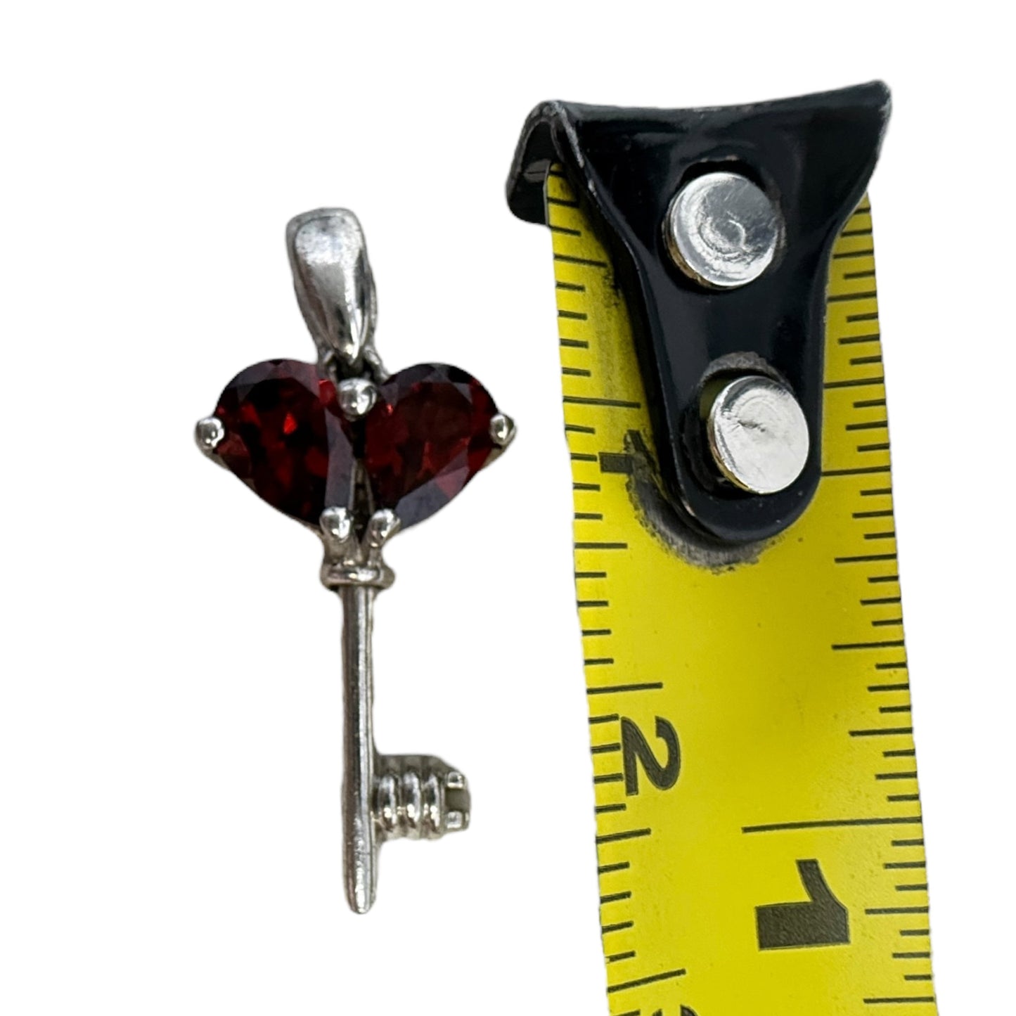 Key To My Heart Sterling & Garnet Pendant By Clothes Mentor