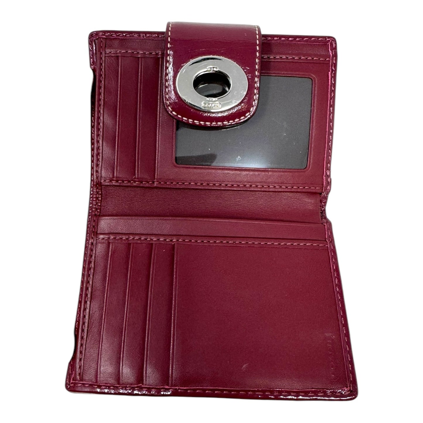 Signature Monogram Turnlock Bifold Wallet Designer By Coach, Size: Medium