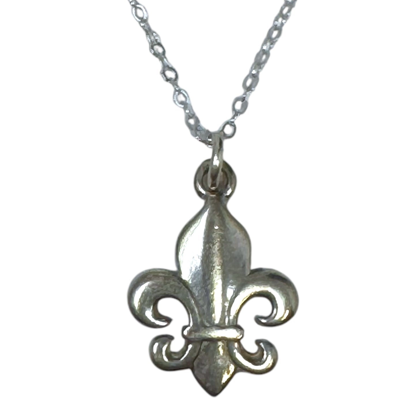 Sterling Silver Fleur-de-lis Necklace By Unbranded