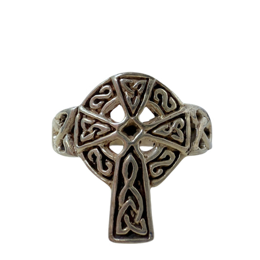 Sterling Silver Celtic Cross Ring By Unbranded, Size: 5