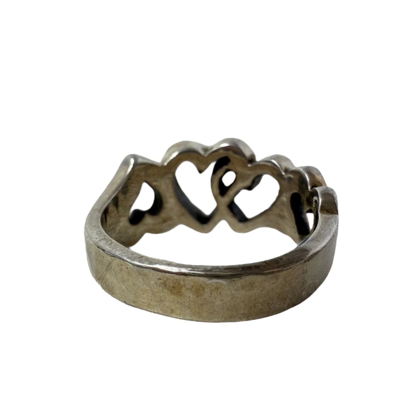 Silver Tone Intertwined Heart Ring  By Unbranded, Size: 6.5