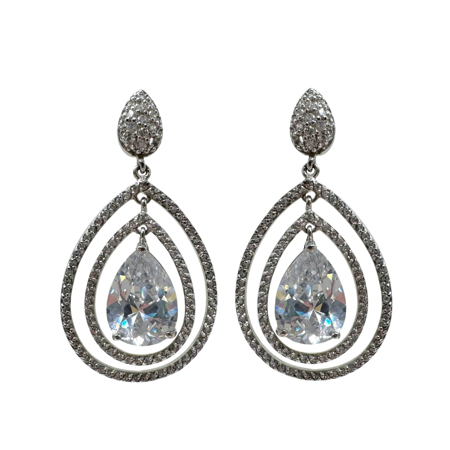 Faux Crystal Teardrop Earrings Dangle/drop By Clothes Mentor