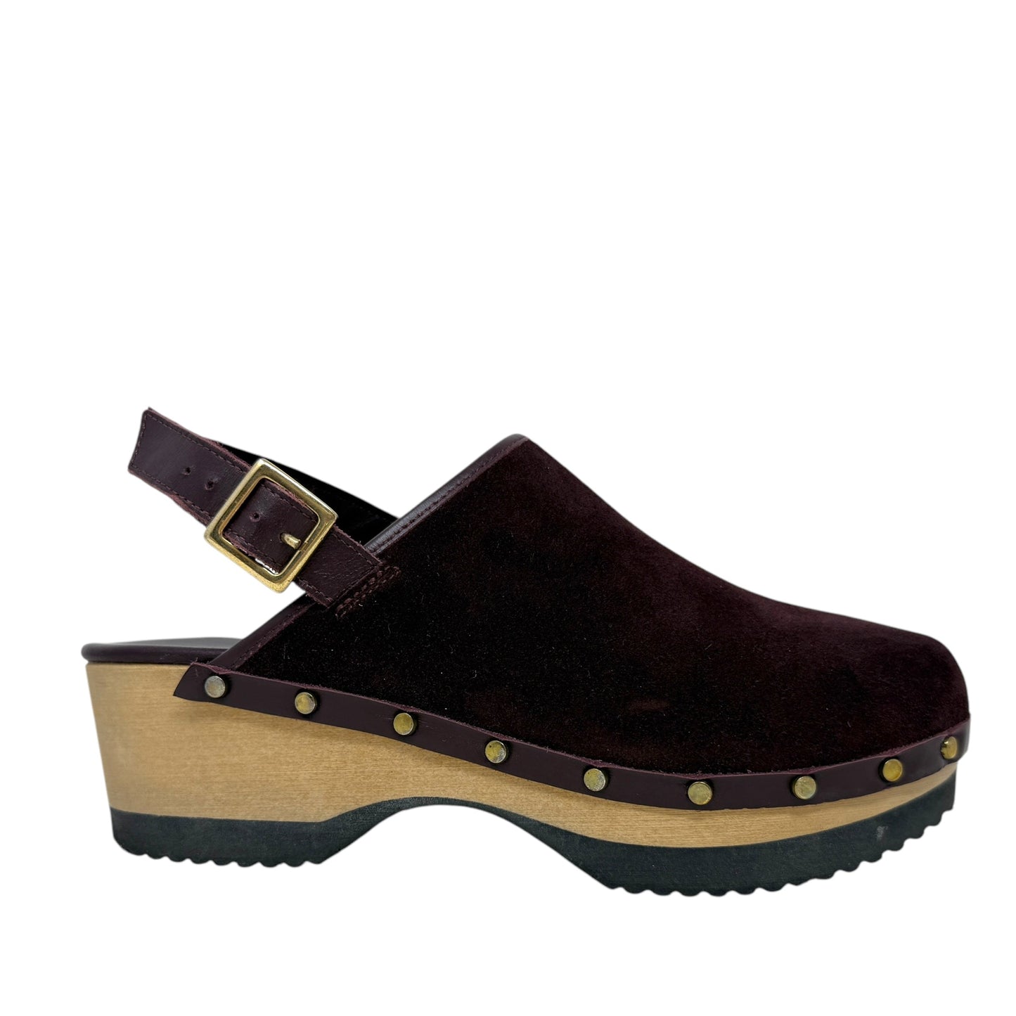 The Greta Backstrap Clog By M. Gemi In Maroon, Size: 8.5