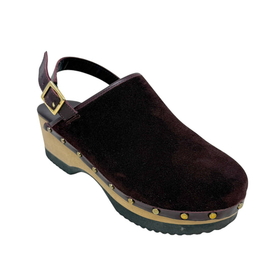 The Greta Backstrap Clog By M. Gemi In Maroon, Size: 8.5