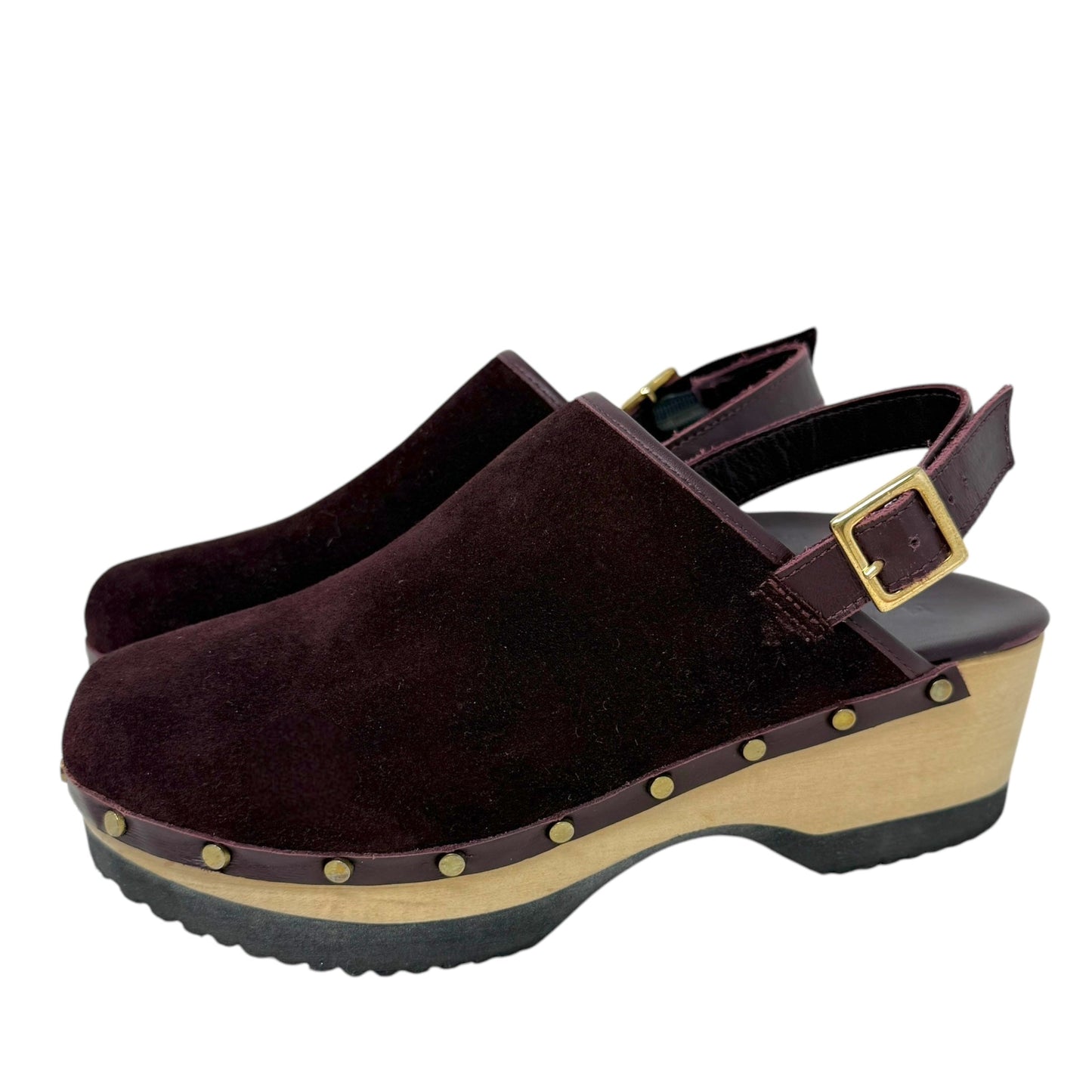 The Greta Backstrap Clog By M. Gemi In Maroon, Size: 8.5