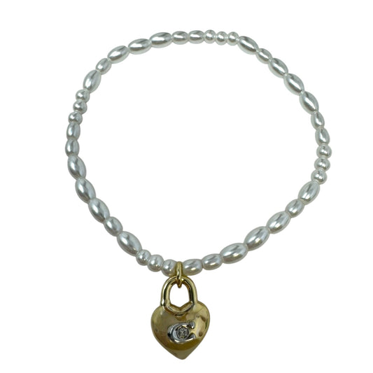 Heart Lock Stretch Bracelet Designer By Coach