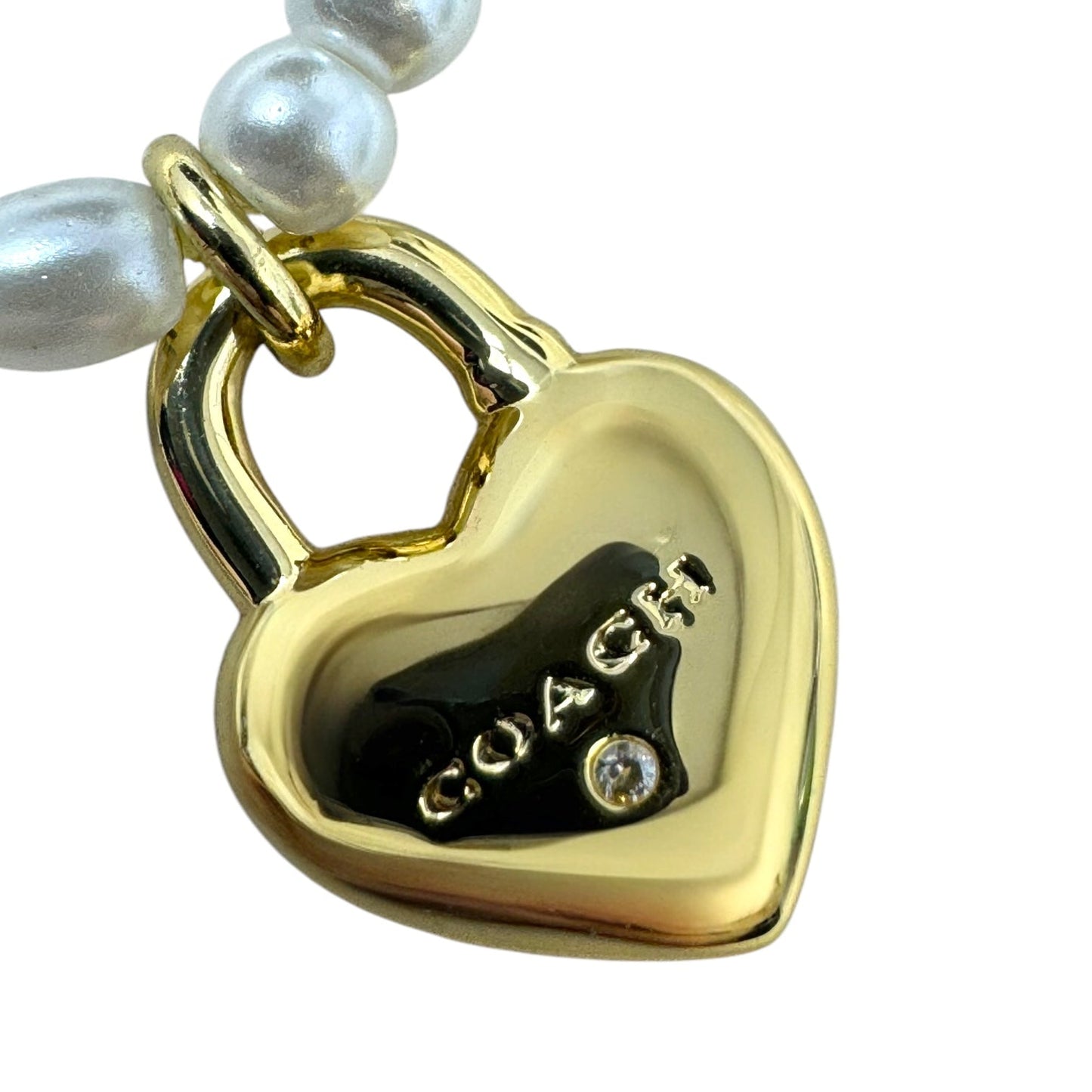 Heart Lock Stretch Bracelet Designer By Coach