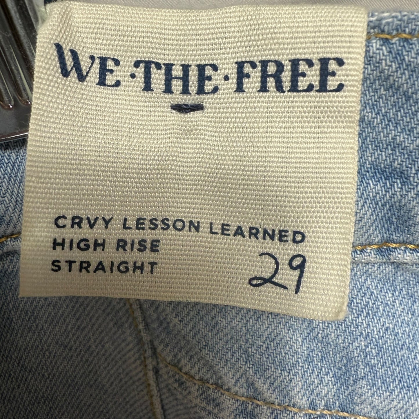 CRVY LESSON LEARNED HIGH RISE STRAIGHT Jeans By We The Free In Blue Denim, Size: 8/29