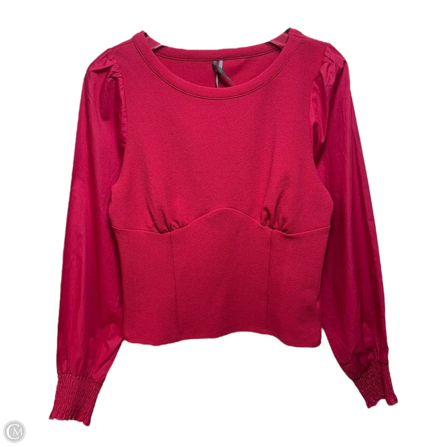 Structured Long Sleeve Top By Anthropologie In Red, Size: S