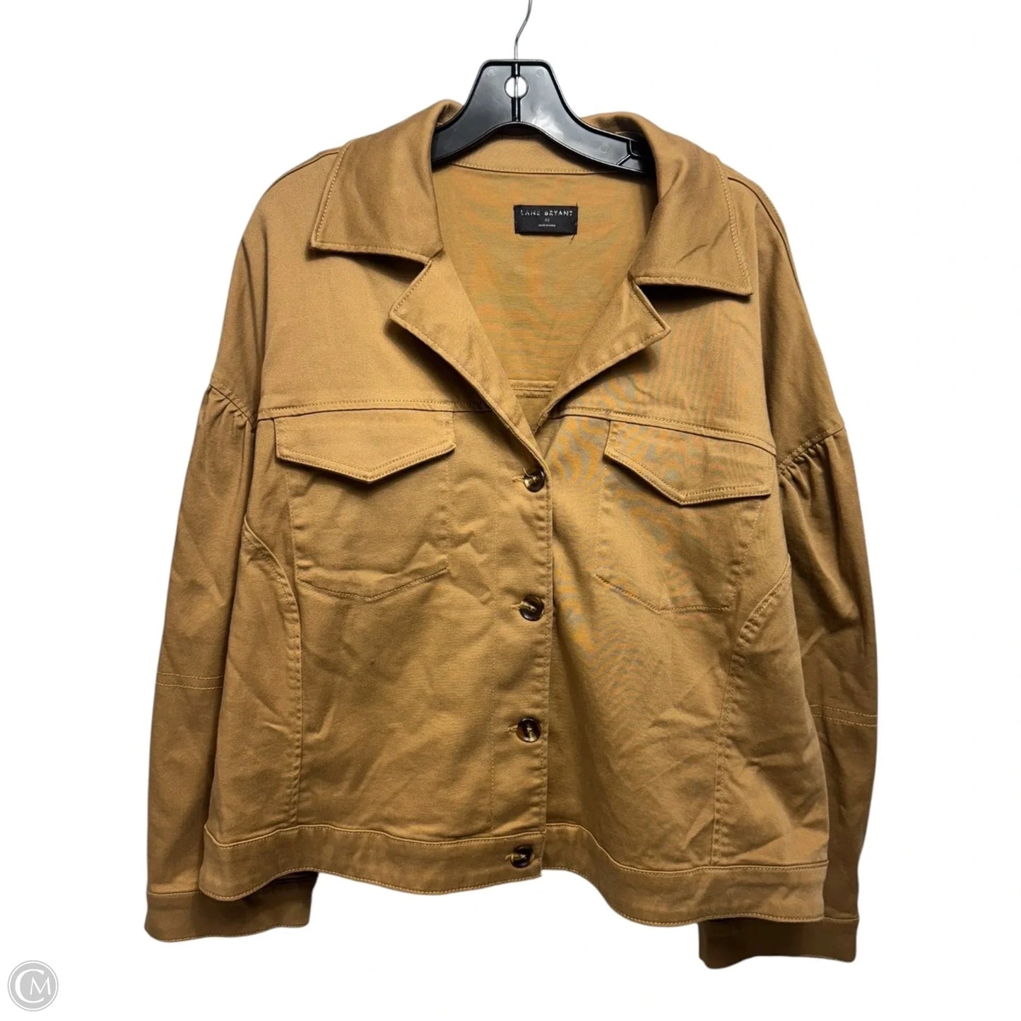 Jacket Shirt By Lane Bryant In Tan, Size: 22