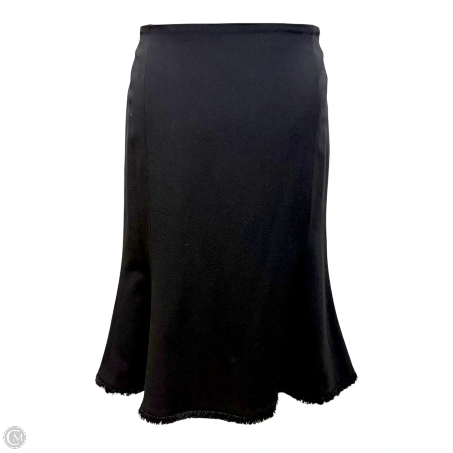 Fringe Trim Mermaid Midi Skirt Designer By Escada In Black, Size: US M/ EU 38