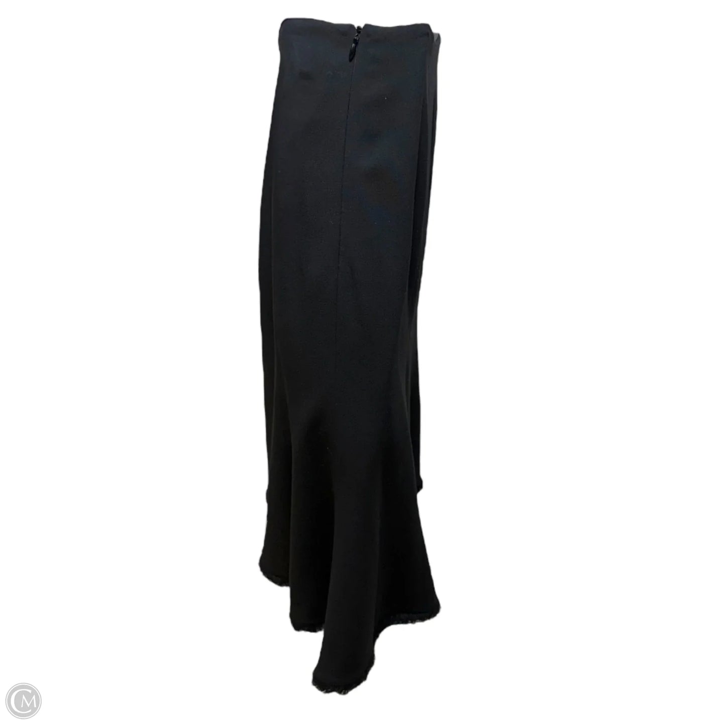 Fringe Trim Mermaid Midi Skirt Designer By Escada In Black, Size: US M/ EU 38