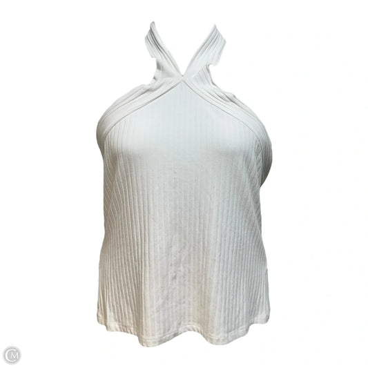 Ribbed Cross Neck Halter Tank By Anthropologie In Cream, Size: XL