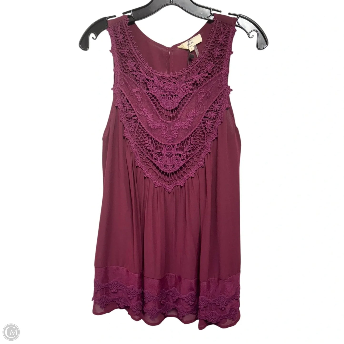 Top Sleeveless By Entro In Maroon, Size: S