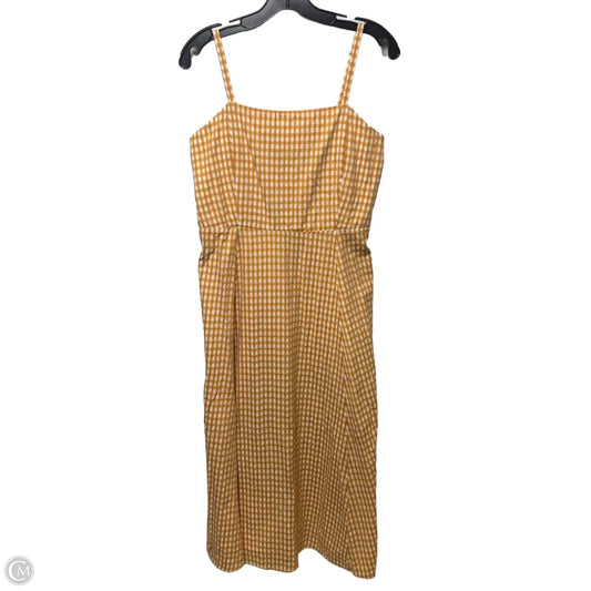 Dress Casual Midi By Gap In White & Yellow, Size: 6