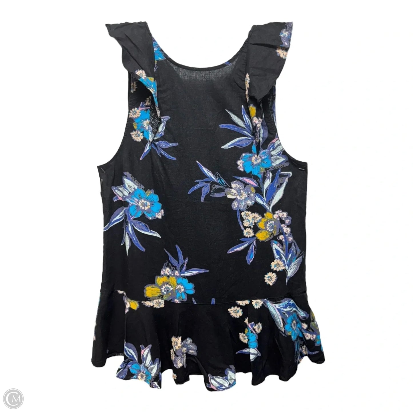 Linen Blend Tie Back Tunic Sleeveless By Free People In Floral Print, Size: S