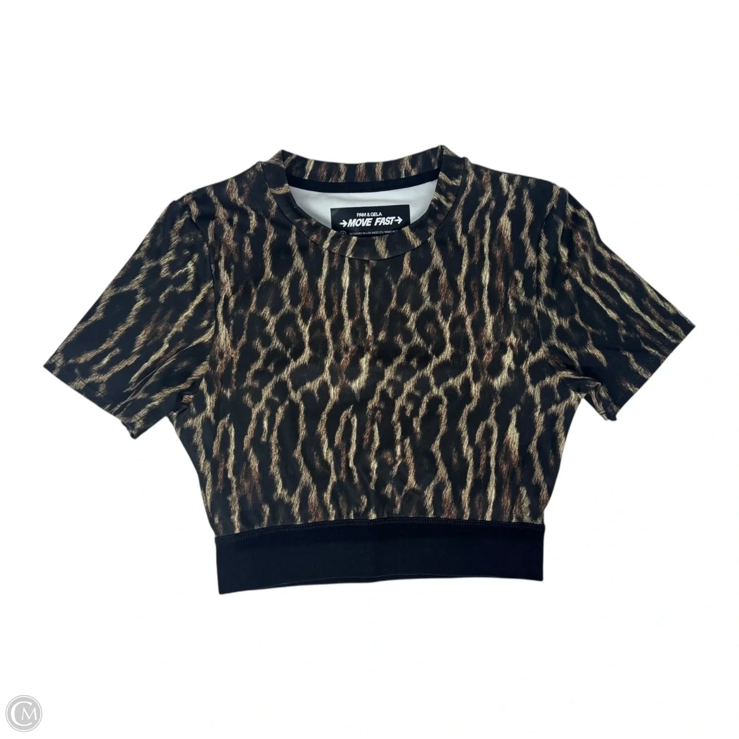 Athletic Top Short Sleeve By Pam & Gela In Animal Print, Size: S