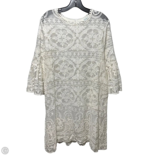 Sheer Lace Dress Casual Midi By Sundance In Cream, Size: L