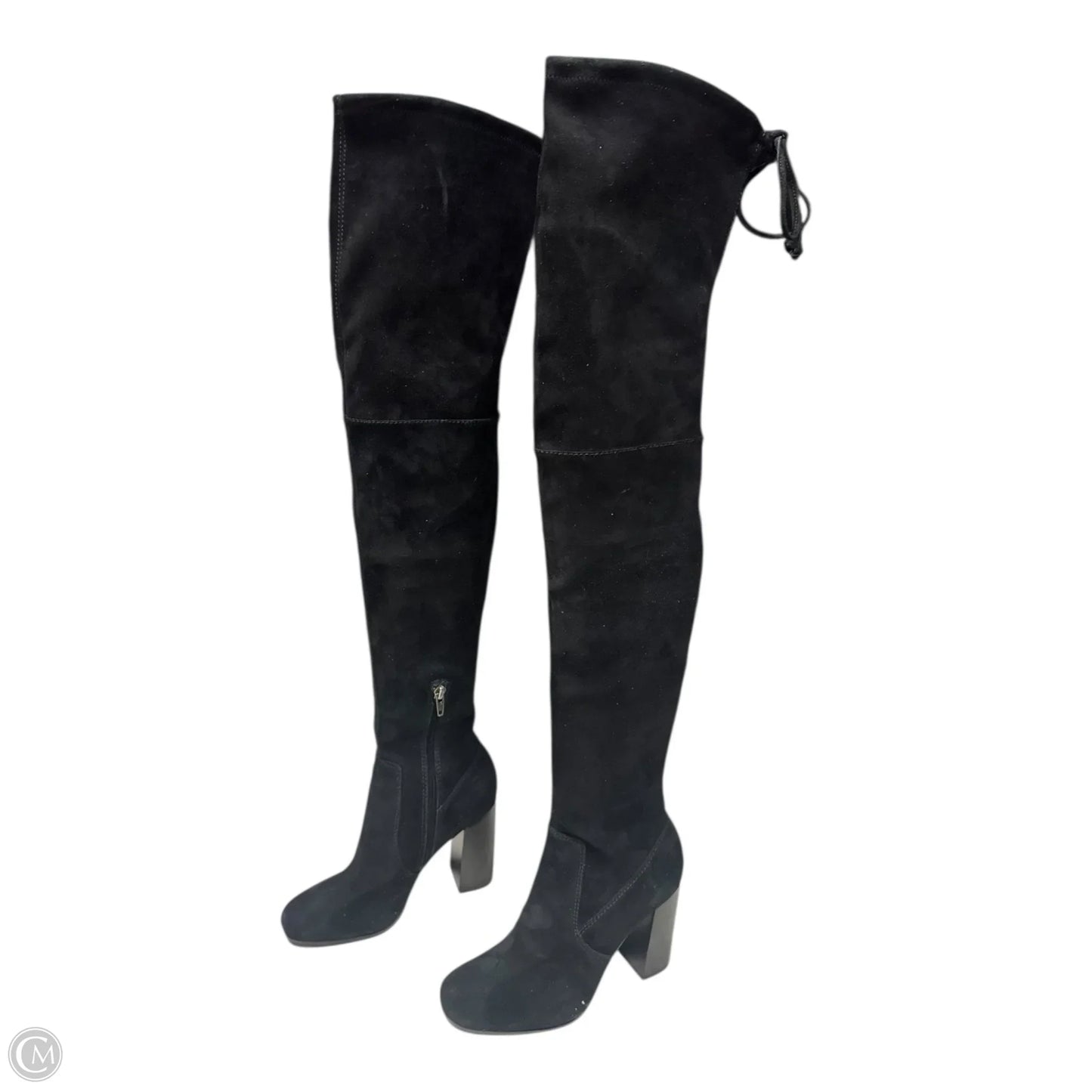 Julia Thigh High Suede Boots Designer By Frye In Black, Size: 5.5