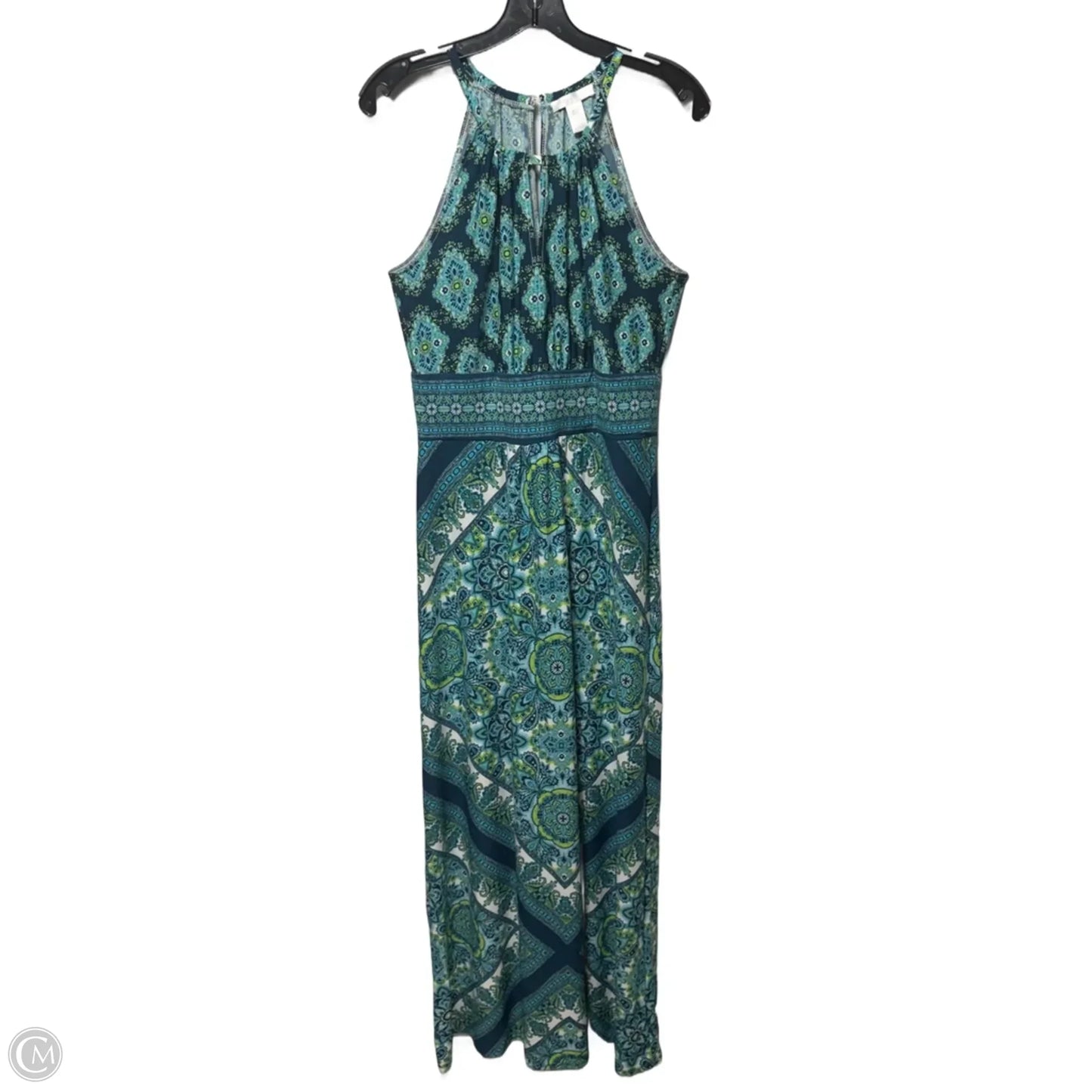 Dress Casual Maxi By London Times In Blue & Green, Size: 10