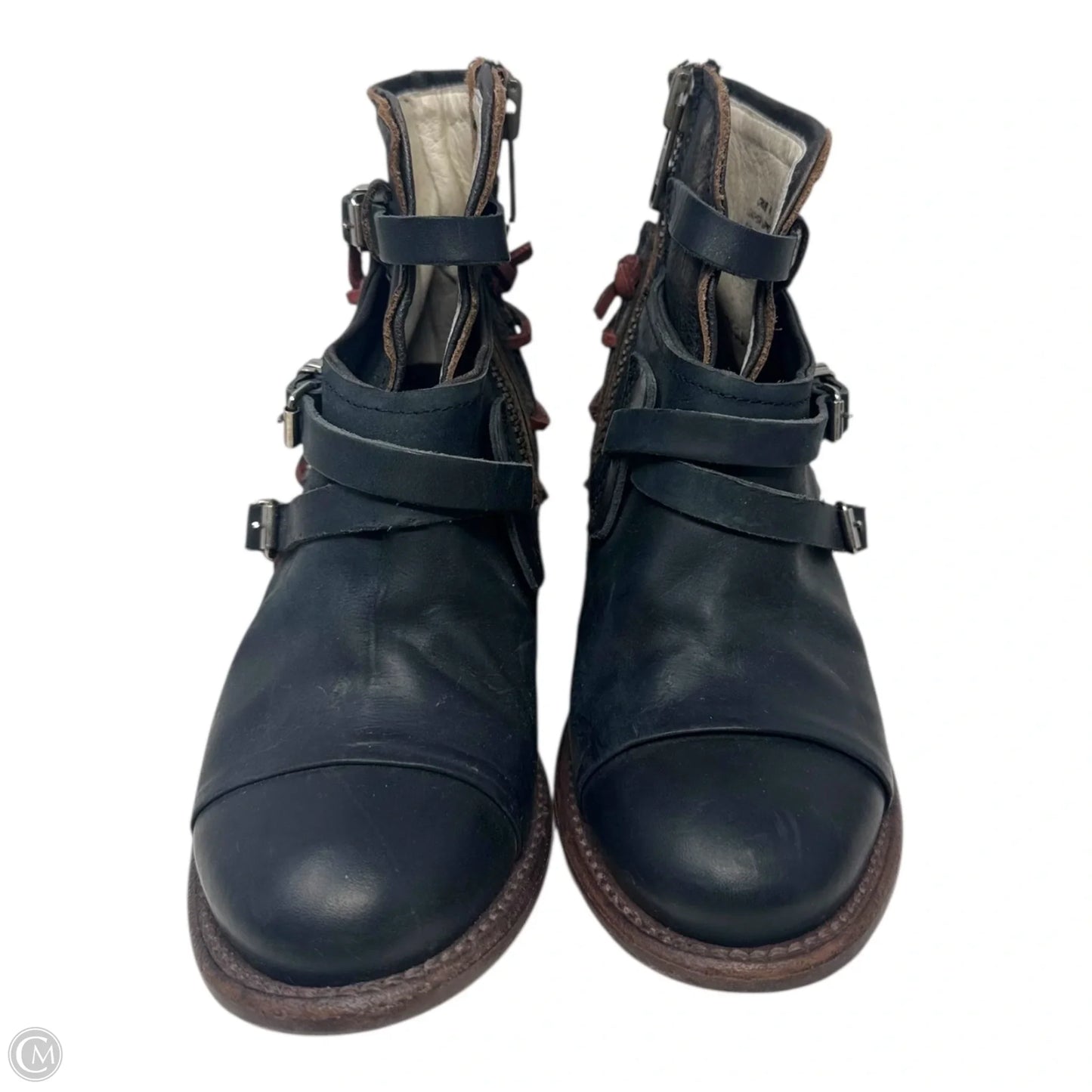 Crue Strappy Boots Ankle Heels By Freebird In Multi-colored, Size: 6