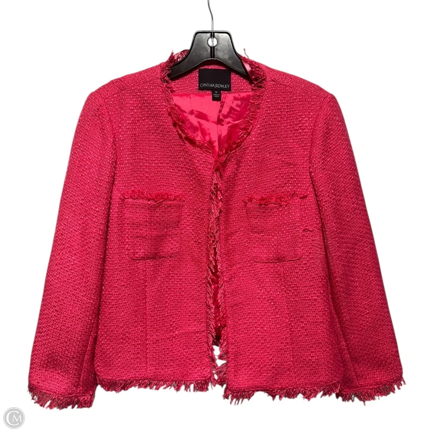 Tweed Blazer By Cynthia Rowley In Pink, Size: M
