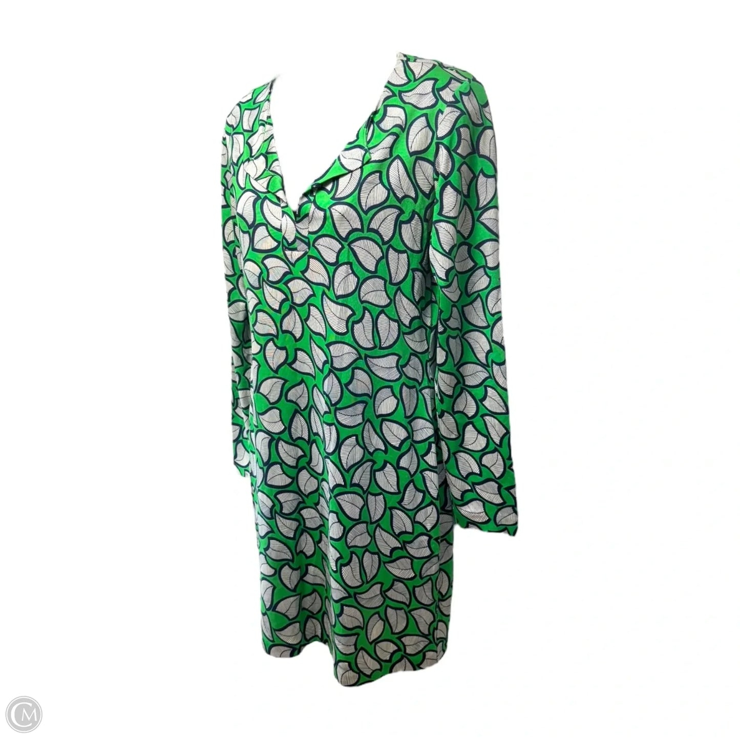 Silk Tunic Designer By Diane Von Furstenberg In Blue & Green, Size: 2