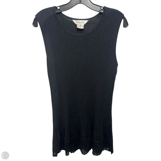 Ribbed Top Sleeveless By Misook In Black, Size: M