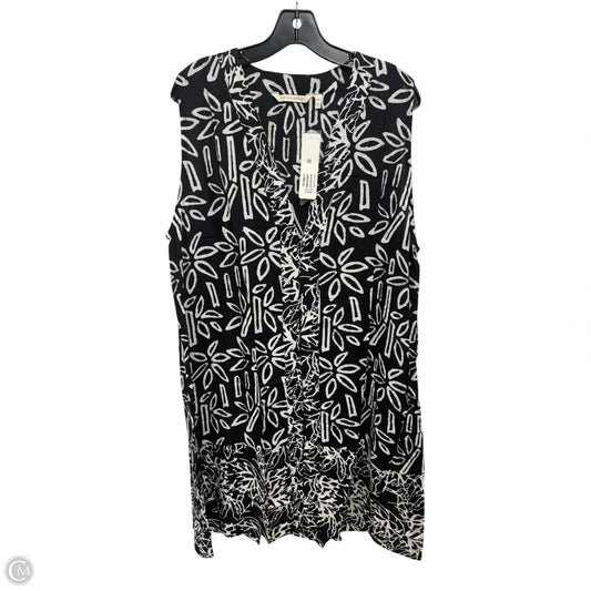 Tunic Sleeveless By Soft Surroundings In Black & White, Size: Xlp