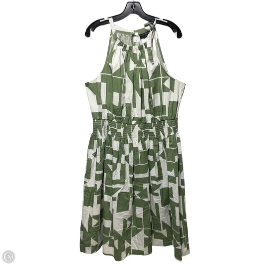 Dress Casual Midi By Lane Bryant In Green & White, Size: 18