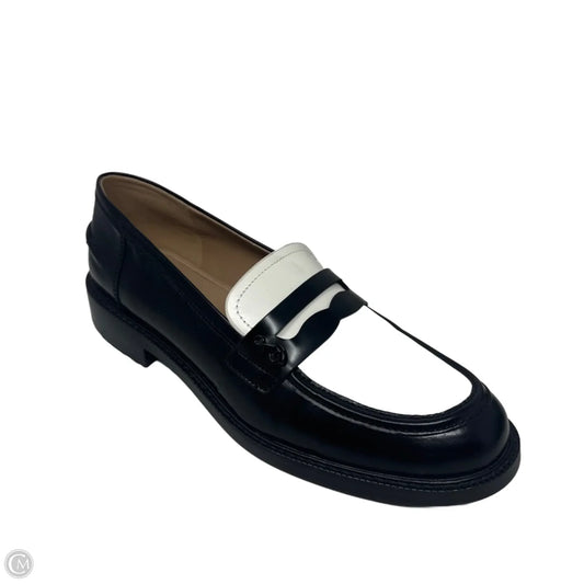 Penny Loafer Shoes Flats By Sam Edelman In Black & White, Size: 9.5