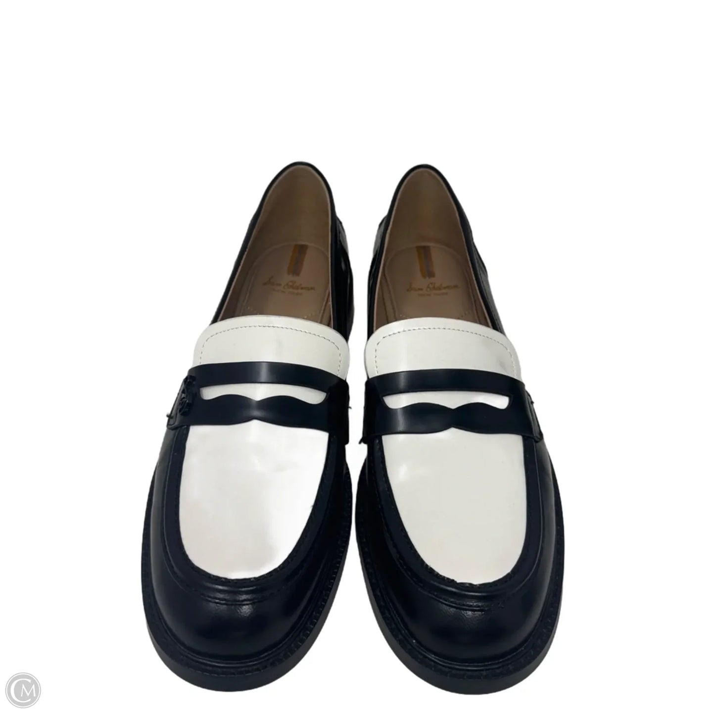 Penny Loafer Shoes Flats By Sam Edelman In Black & White, Size: 9.5
