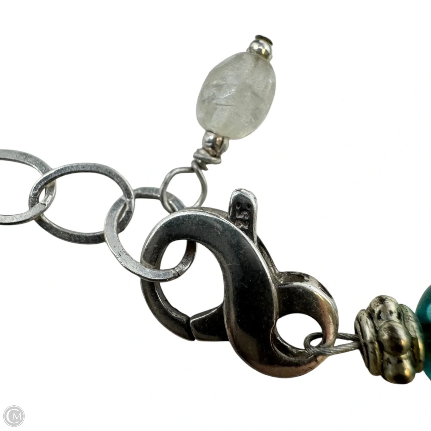 Blue Glass Bead Sterling Silver Necklace