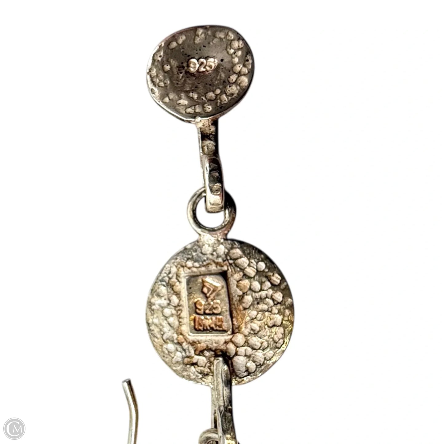 RARE Retired  Sterling Silver Textured Disc Earrings By Silpada