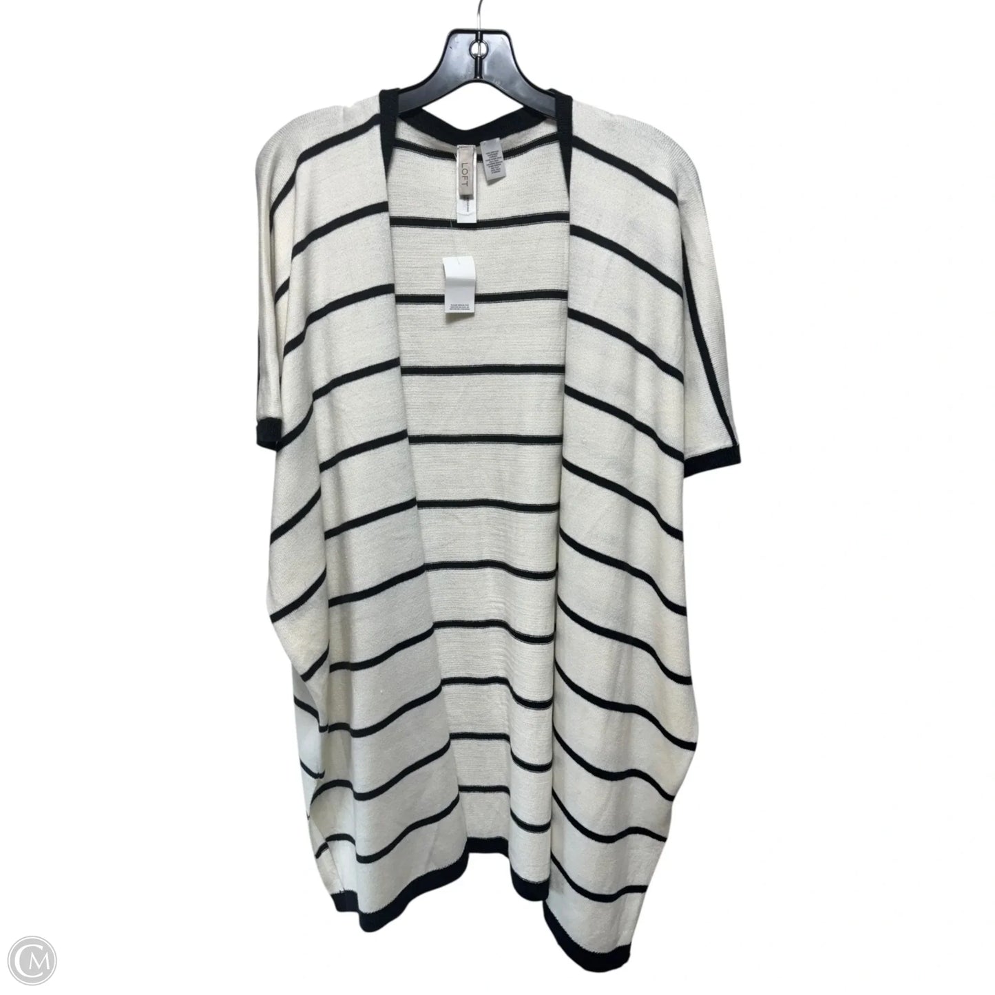 Sweater Cardigan By Loft In Striped Pattern, Size: Osfm