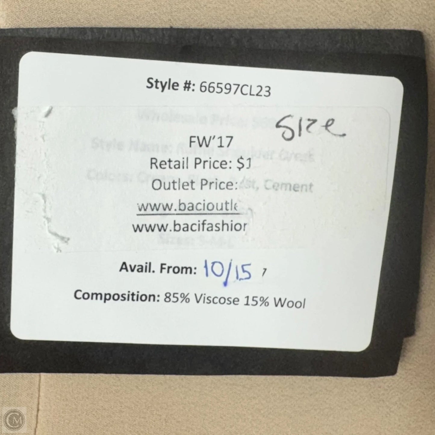 Dress Casual Short By Baci In Cream, Size: S