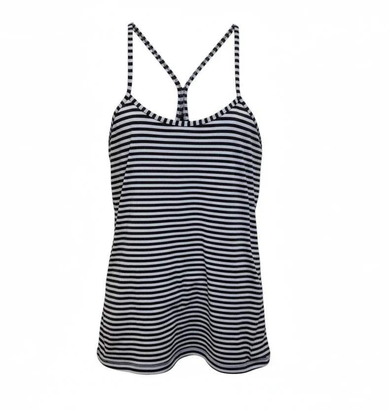 Power Y Tank By Lululemon In Luon Light Classic Stripe Polar Haze Black, Size: 6