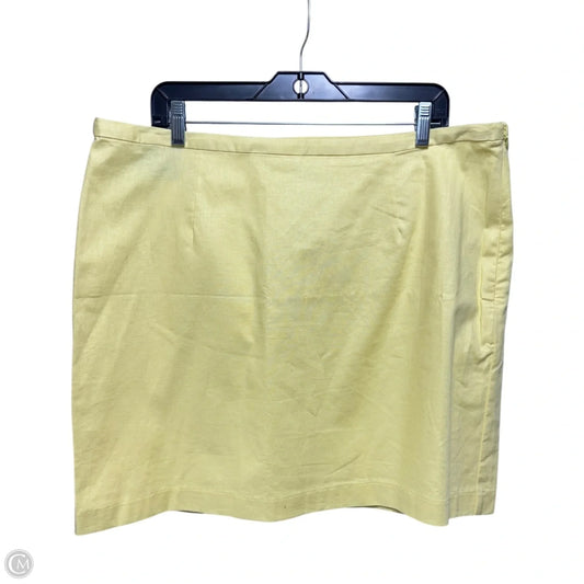 Linen Blend Skirt Mini & Short By Banana Republic In Yellow, Size: 18
