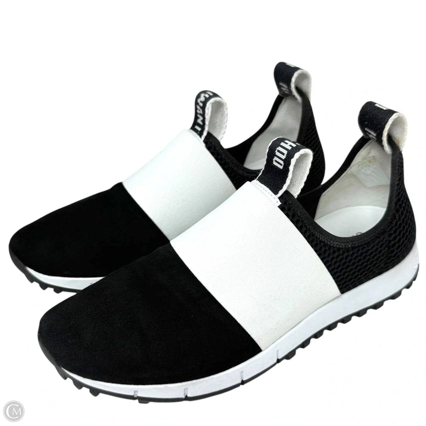 Oakland Suede Trainers Luxury Designer By Jimmy Choo In Black & White, Size: US 8/EU 38.5