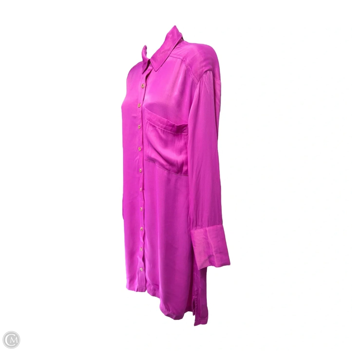 Silky Shirt Dress By Pilcro In Pink, Size: 4