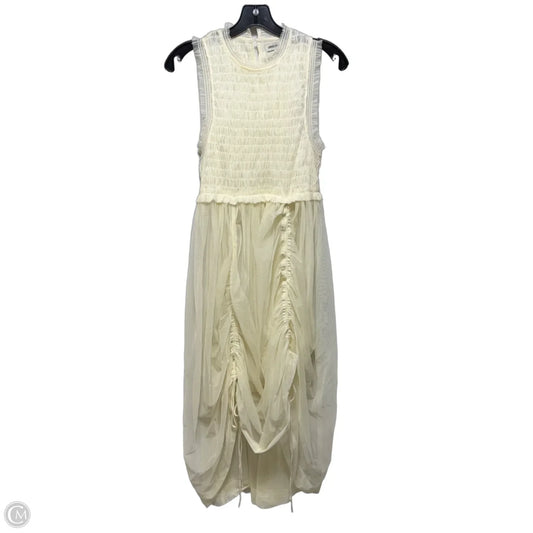 Sheer Mesh Adjustable Hike Dress Casual Maxi By Urban Outfitters In Cream, Size: M
