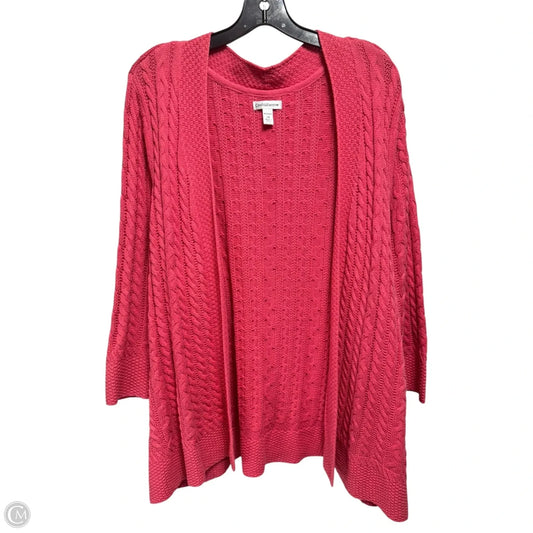 Sweater Cardigan By Croft And Barrow In Pink, Size: 2x