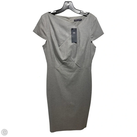 Dress Casual Midi By Marks & Spencer In Grey, Size: 8