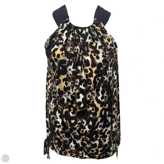Leopard Top Sleeveless Luxury Designer By St John Collection In Animal Print, Size: L