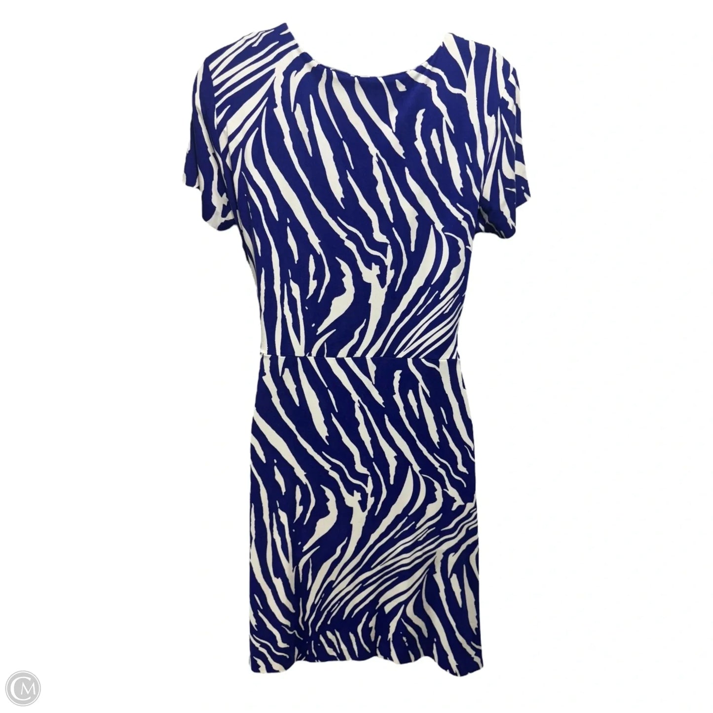 Zoe Dress Designer By Diane Von Furstenberg In Blue & White Zebra Print, Size: 6